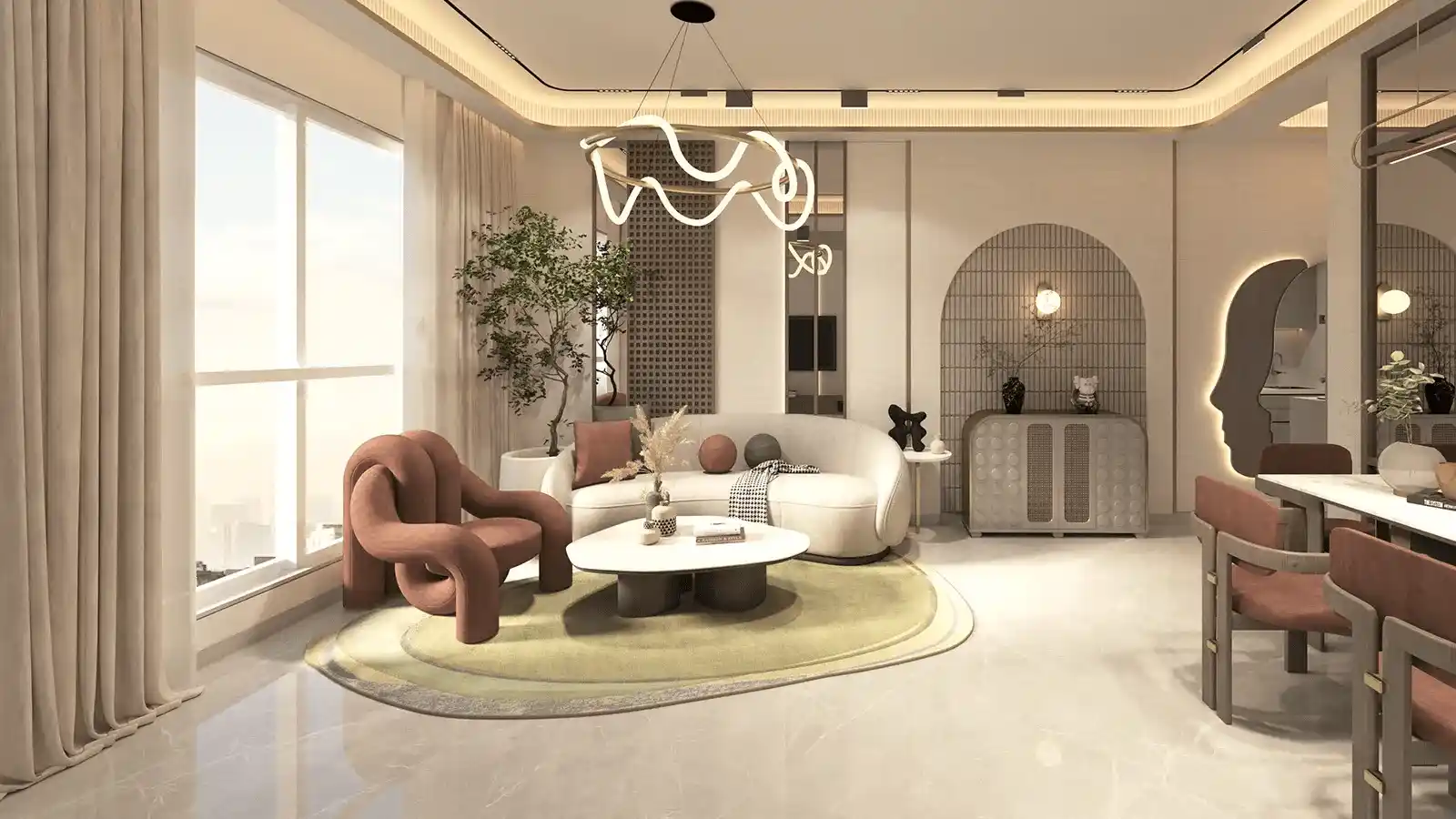 Beautiful landscaped gardens and open spaces at Zuari KinetiX Bangalore